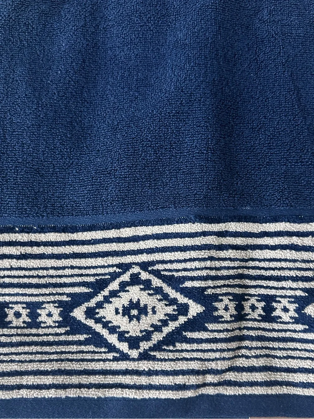 Wrangler Bath Towels Set of 2 Navy Blue Southwestern Aztec Bath Towels 28x54 NWT